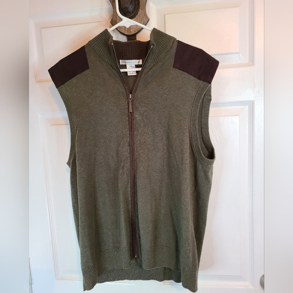 Geoffrey Beene Men's Classic Sleeveless full zip Vest, Size: Large Color: Green - Picture 2 of 13